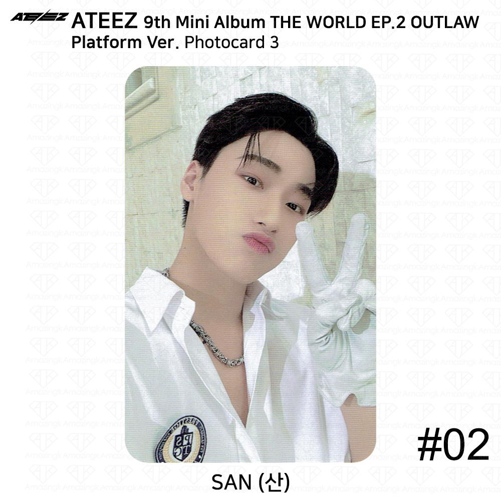 ATEEZ Девятый мини-альбом THE WORLD EP.2 OUTLAW Platform Ver Официальная фотокарточка 1 2 3