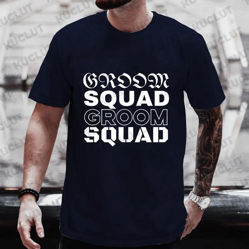 Team Groom Squad T-shirt Engagement Wedding Graphic Y2k Evg Tops Best Man Blouses Boyfriend Single Farewell Bachelor Party Tees