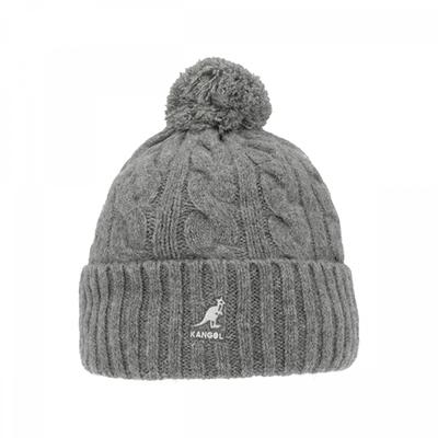Kangol K4460sm Серая вязаная шапка с помпоном