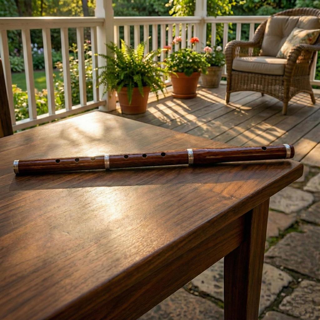 Флейта ирландская D из палисандра с чехлом Три части 23" Музыкальные духовые инструменты