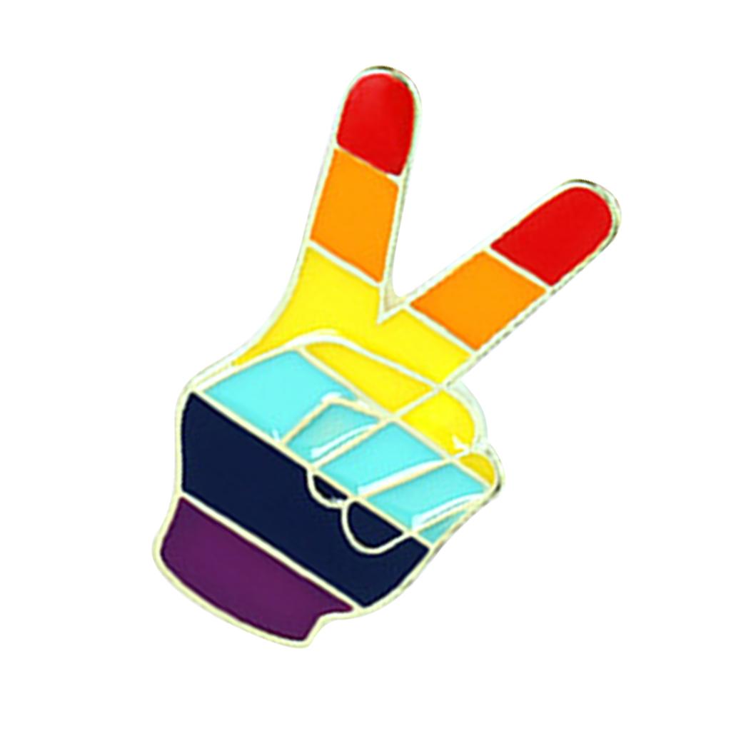 50pcs Gay Pride Rainbow Brooch Creative Victory Heart-shaped Cute Lapel Pin Decorations For Clothes Bags Hats