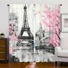 2 шт. Художественные шторы с принтом Эйфелевой башни, Париж, Дизайн для светофильтрации, Качественный материал, Идеально для дома в дорожной тематике