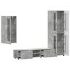 FLORIN 3 Piece TV Cabinet Set with Shelf Concrete Grey Particleboard