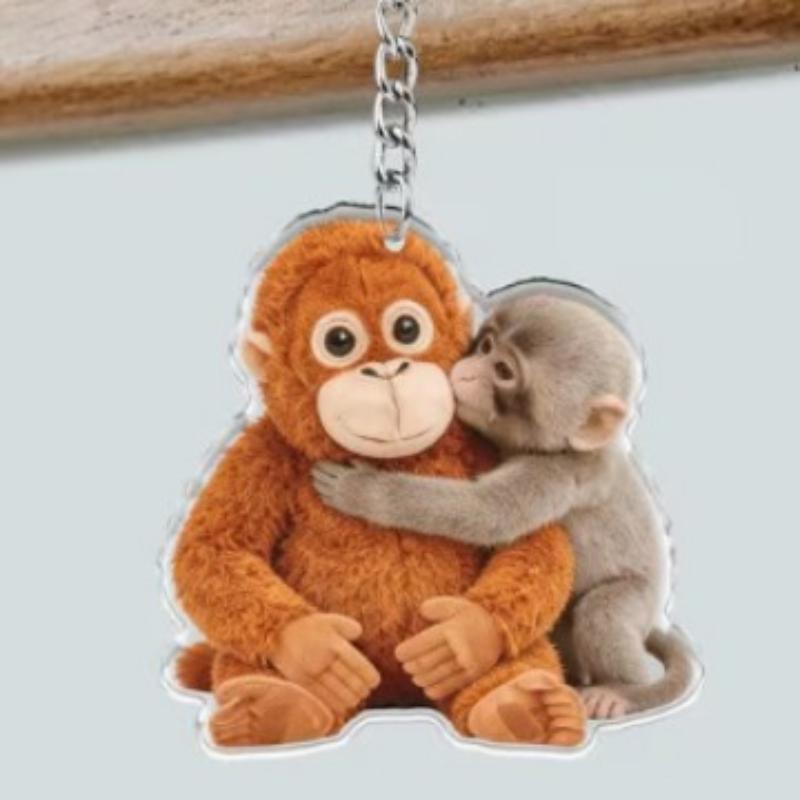 Punch The Monkey Plush Doll Keychain Cartoon Anime Toy Bag Pendant Colleague Desk Ornaments Gift