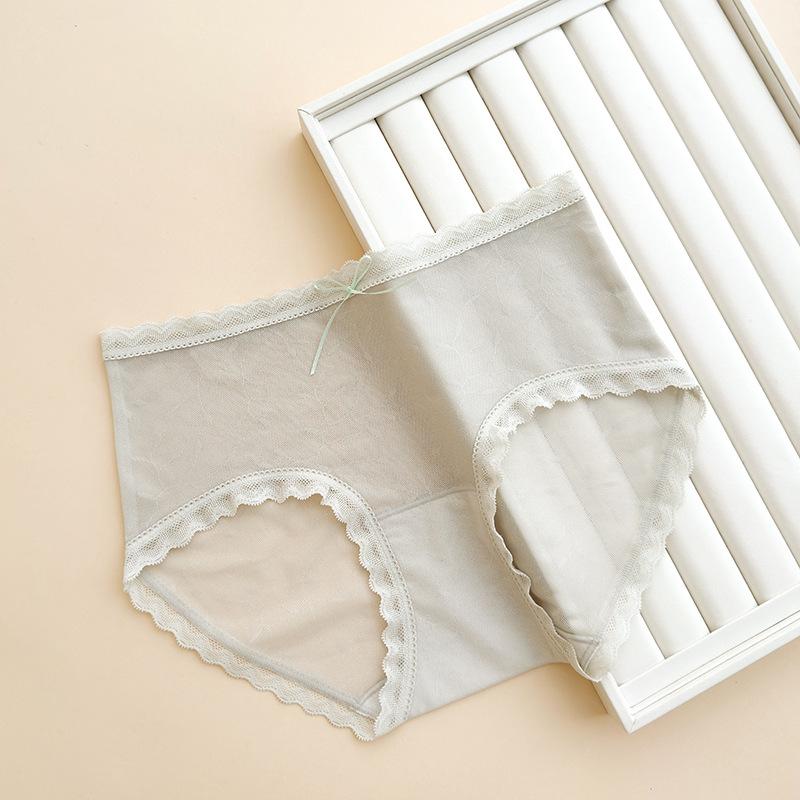 Женские летние ультратонкие чисто сексуальные кружевные романтические жаккардовые сетчатые хлопковые трусики-треугольники с ластовицей на талии