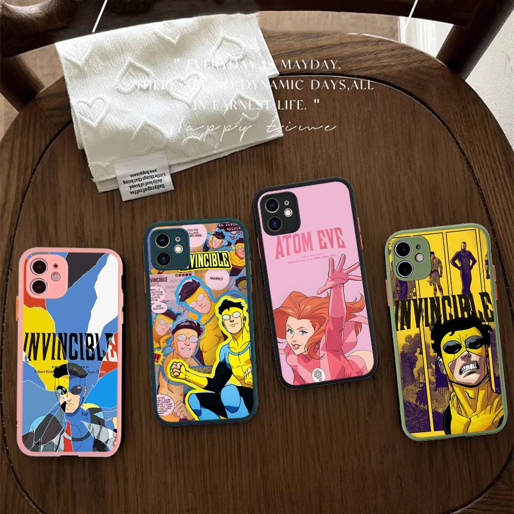 Популярная серия супергероев I-Invincible Для IPhone 11 12 13 14 15 16 Pro Max Plus X XS MAX Ударопрочная матовая задняя крышка