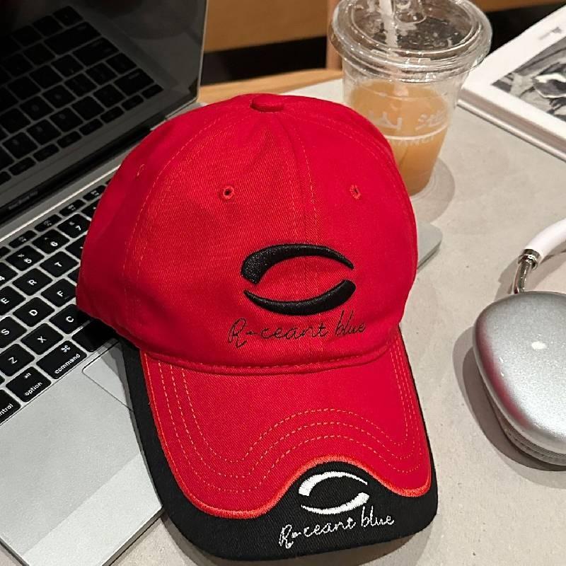 R-ceant Синяя Повседневная Бейсболка Хлопковая Вышитая Солнцезащитная Шляпа Для Стильных Взрослых