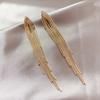 1 Pair Dangle Earrings Elegant Hypoallergenic Minimalism Temperament High Gloss Gift Fashion Jewelry Bohemian Metal Tassels Women Drop Earrings