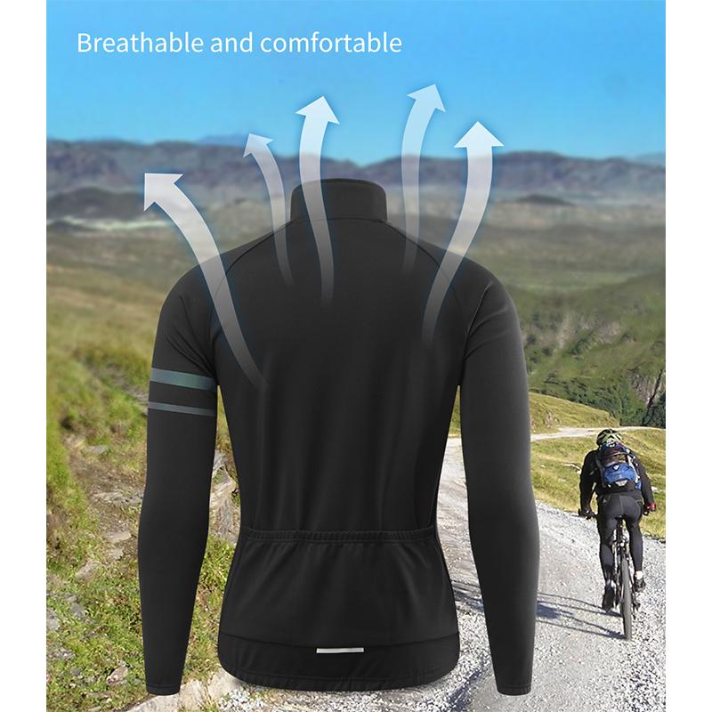 Комплекты для велоспорта Мужская термофлисовая куртка WOSAWE с гелевой подкладкой и брюки-комбинезон