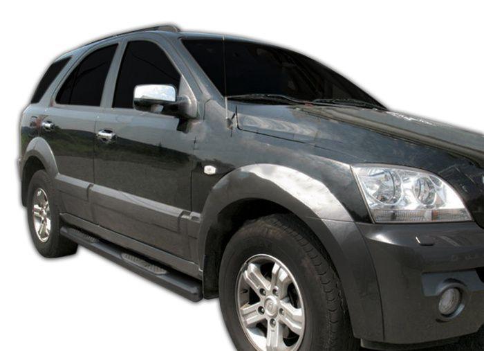 Tubes Marche-Pieds Latéraux - J&J Automotive - Kia Sorento 2002-2008 - 2 Pièces - Noir - Fixation Incluse