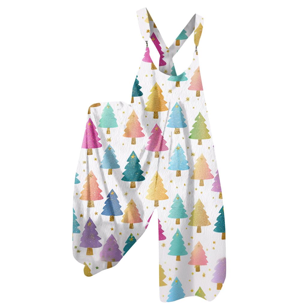 Женский летний комбинезон с цветочным принтом в винтажном стиле (Нерегулируемые ремни)