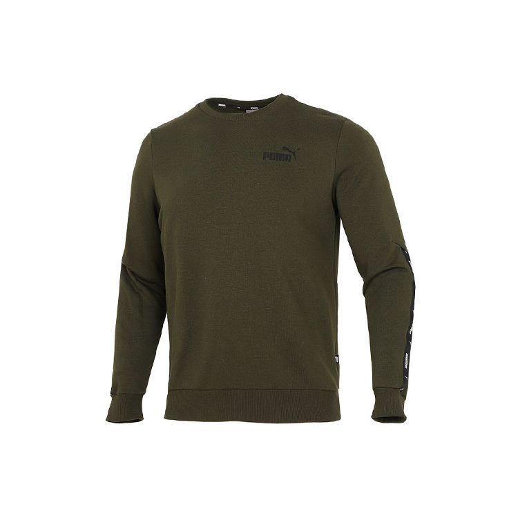 Puma Side Logo Tape Crew Neck Sweatshirt Men Sweatshirt Green 849562-70