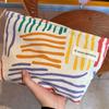 Women Travel Cosmetic Bag Corduroy Beauty Storage Cases New Striped Makeup Pouch