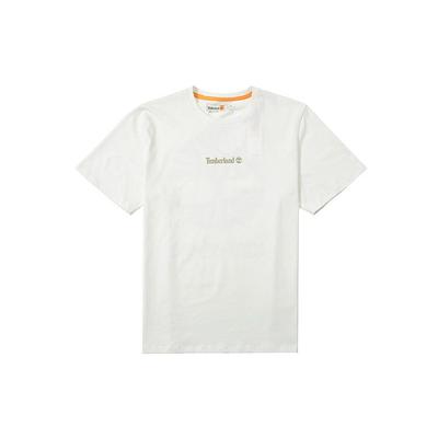 Timberland Футболка с круглым вырезом и коротким рукавом с принтом букв, унисекс, топы белого цвета A6QGSCM9