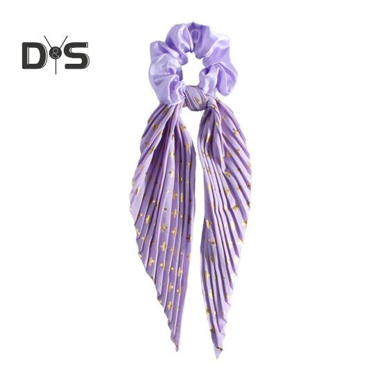 Лента для волос с бантом, декоративная плиссированная тканевая резинка для волос, укладка фиксированных волос, без плавающего кольца для волос, модные аксессуары для волос