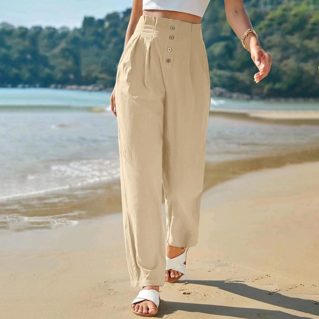 Women's Wide Leg Pants High Elastic Waisted In The Back Business Work Trousers Long Casual Pants
