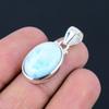 Подвеска из натурального драгоценного камня Ларимар, серебро 925 пробы, овальная форма, подвеска ручной работы, ювелирный подарок на День святого Валентина