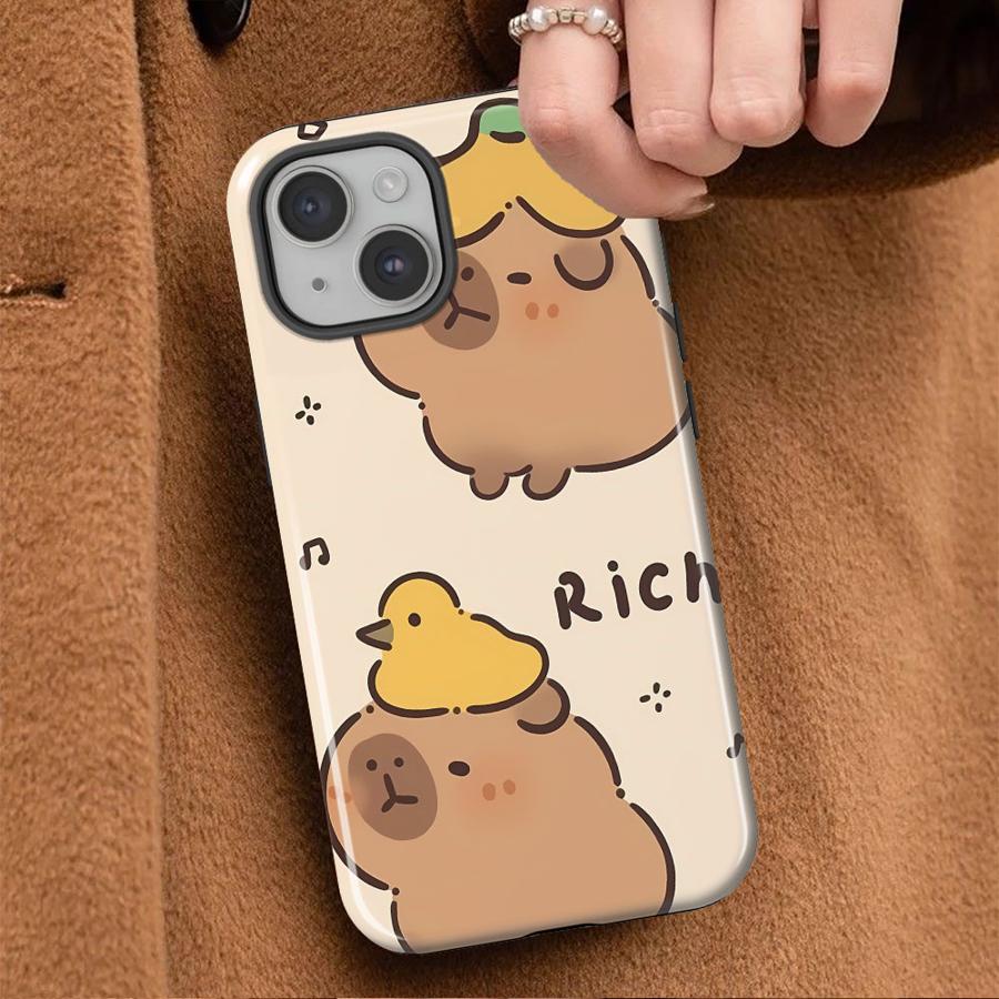 Капибара Милый Мультяшный Мягкий Чехол Capa Чехол для Телефона для Apple iPhone 17 16e 12 15 Air 11 14 Plus 16 Pro Max XS XR 13
