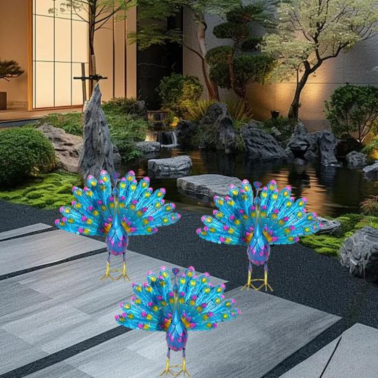 Металлическая статуя павлина, садовый декор, скульптура павлина, уличная статуя павлина, распускающего хвост, для украшения двора и газона