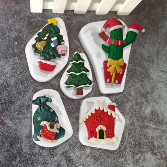 Рождественская елка, форма для помадки, форма для шоколада, силикагель, форма для украшения рождественского торта, кекса для пекарни, магазина