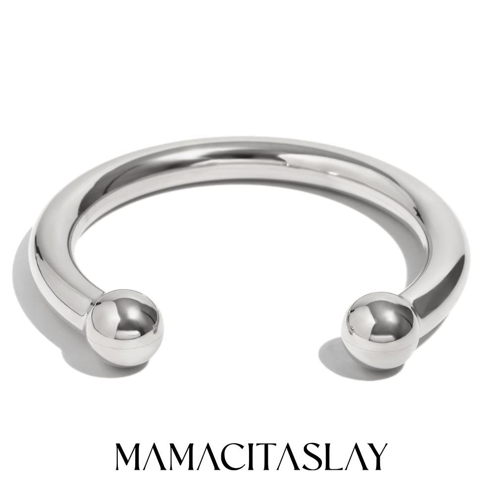 MamacitaSlay Классический Открытый Браслет из Нержавеющей Стали с Покрытием 18K Золотом для Женщин Ретро Водонепроницаемое Наручное Украшение Подарок