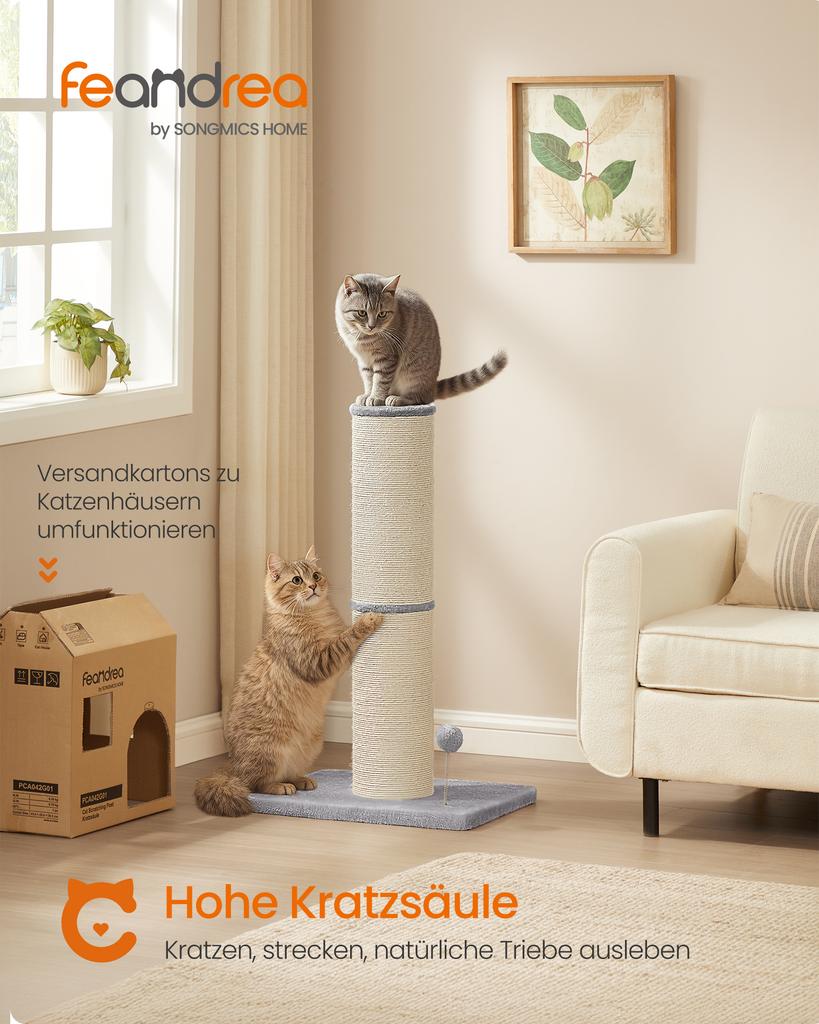 Feandrea Cat Scratching Post XL 85 cm High Scratching Post 17 cm Thick