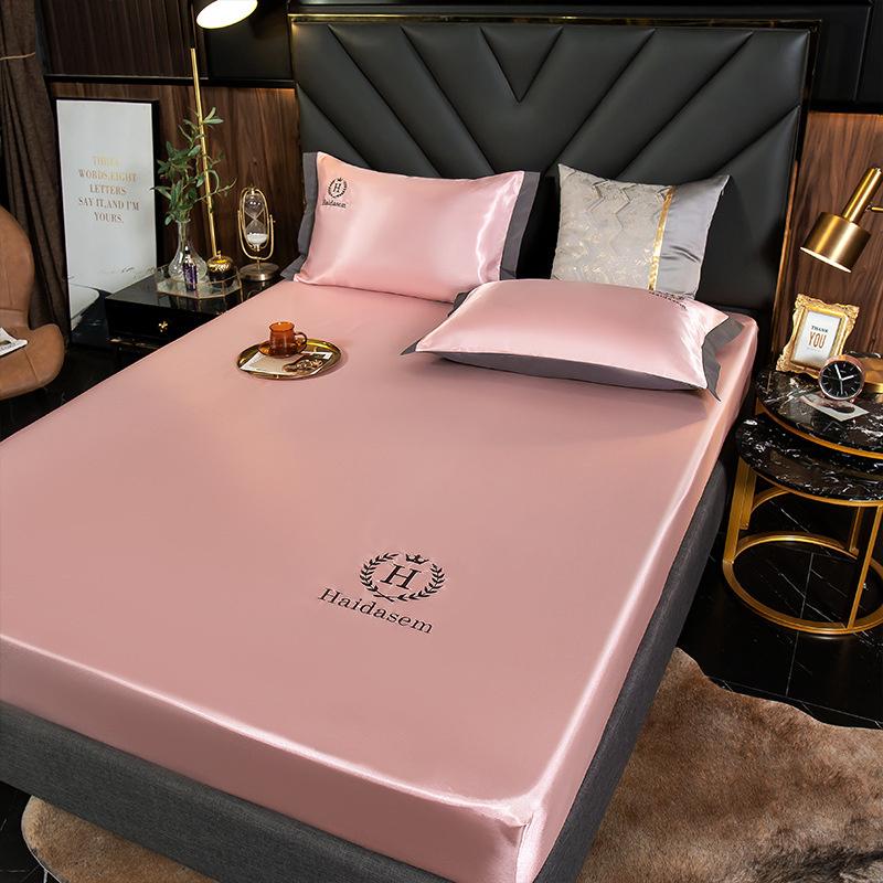 2PC/3PC 1 комплект постельного белья простыня на резинке постельное белье атласная шелковистая простыня на резинке гладкий нескользящий чехол для матраса покрывала постельное белье