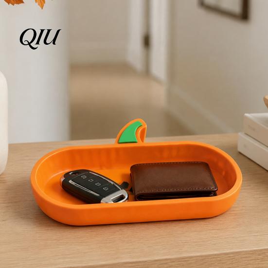 Non Slip Glasses Stand 3D Printed Pumpkin Storage Tray, Decorative Desktop Organizer PLA Material for Sunglasses Keys & Jewelry, Halloween Themed Home