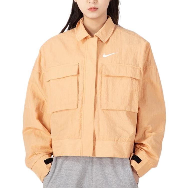 (WMNS) Nike ' Sportswear Essential Casual Sports Woven Solid Color Short Jacket Autumn Orange Women's DM6244-851