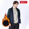 High-end Business-style Fleece-lined, Thickened Shirt for Men; Casual Checked Shirt in Large Sizes; Long-sleeved, Slim-fit Men’s Shirt