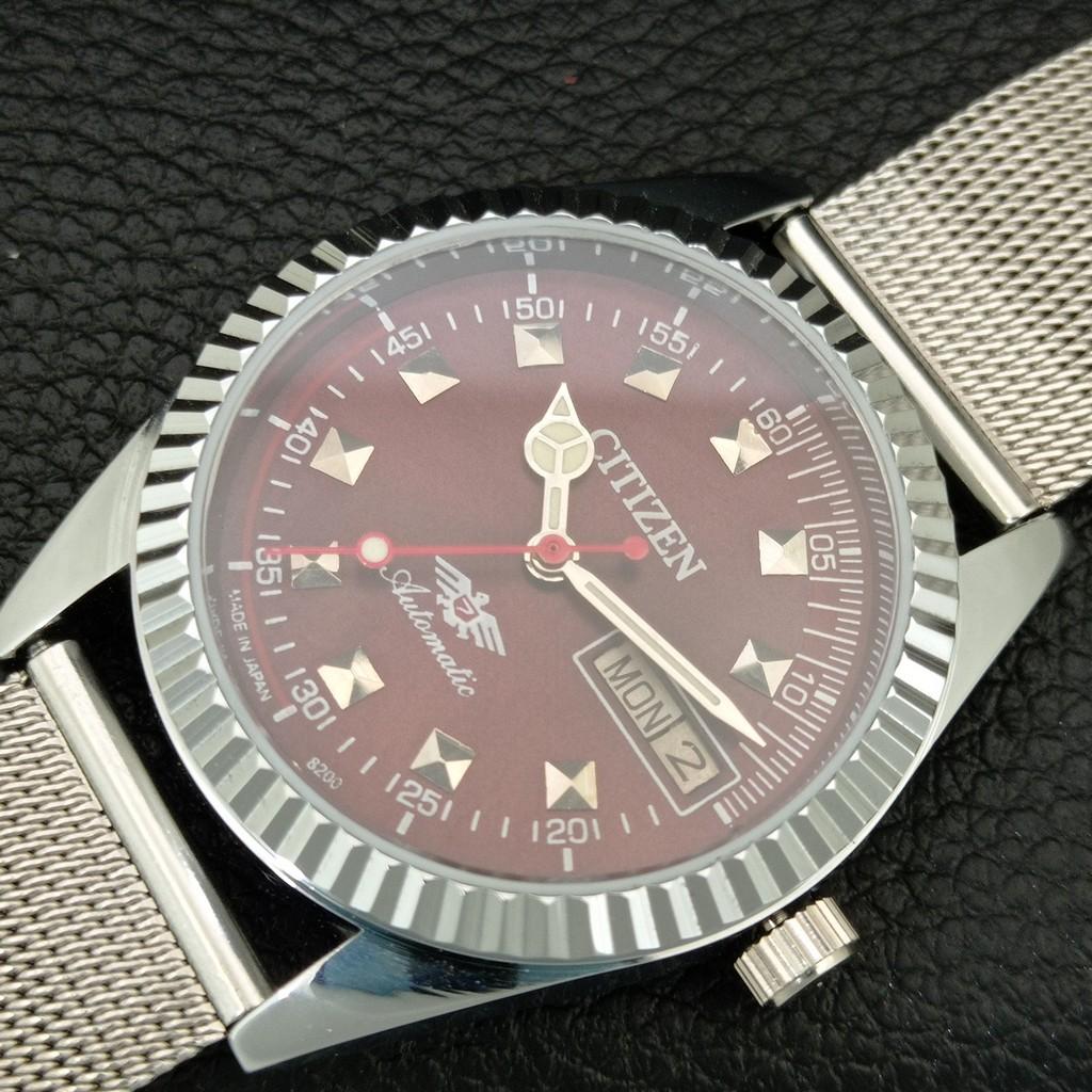 ВИНТАЖНЫЕ АВТОМАТИЧЕСКИЕ ЧАСЫ CITIZEN 8200 ОТРЕСТАВРИРОВАННЫЕ ЯПОНСКИЕ МУЖСКИЕ С КОРИЧНЕВЫМ ЦИФЕРБЛАТОМ a446748-1