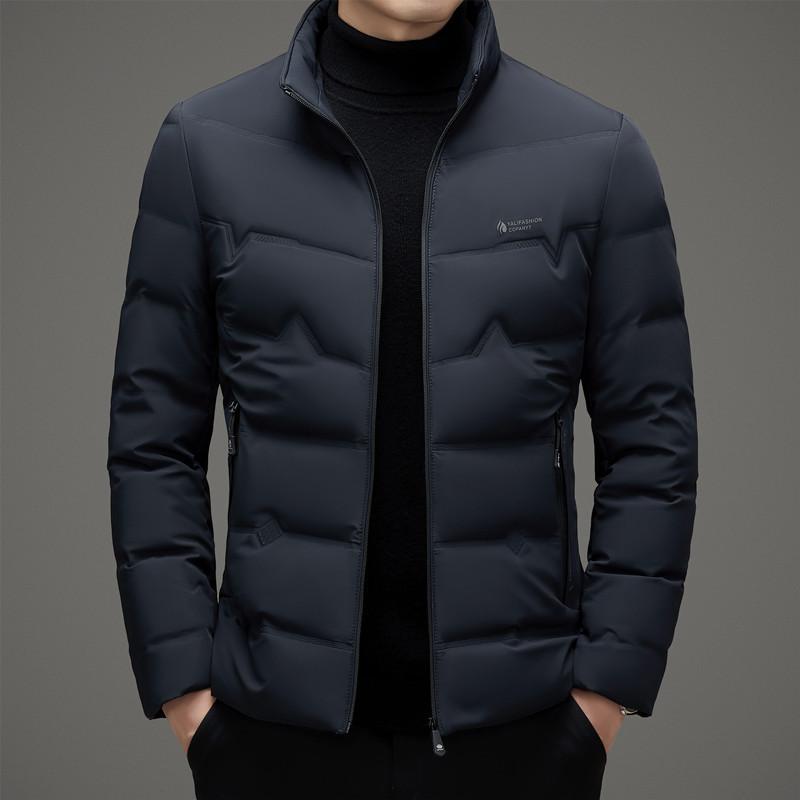 Зимняя утолщенная мужская пуховая куртка свободного покроя большого размера для молодых мужчин с воротником-стойкой, короткая модель