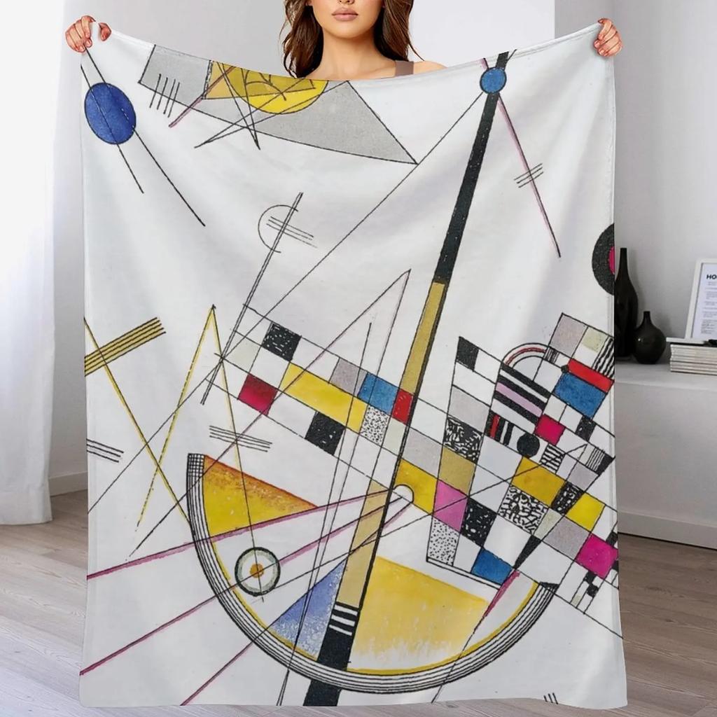 Delicate Tension by Wassily Kandinsky Throw Blanket Long Lasting Soft Plush Blanket for Daily Use