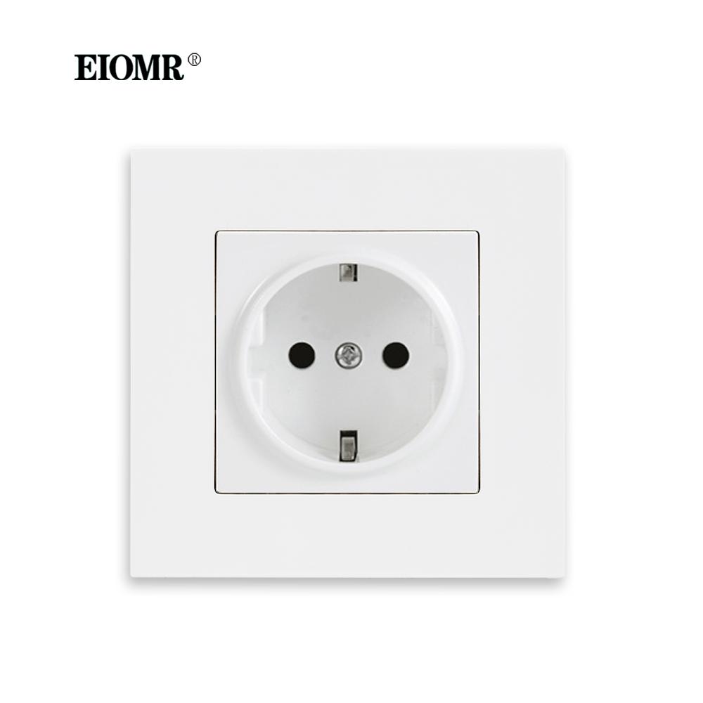 EIOMR EU Настенные выключатели Розетки Огнестойкая панель из поликарбоната USB 5V 2.1A для зарядки телефона Розетки 16A 220V Белые настенные розетки
