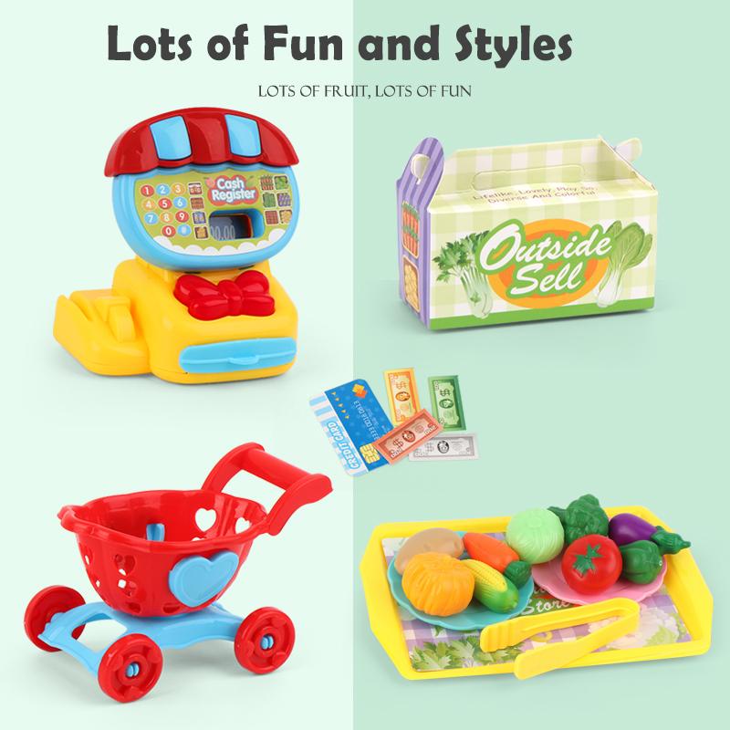 Игрушечный кассовый аппарат, игровой калькулятор, наличные, игровые деньги, мороженое, овощи, электронный калькулятор, реалистичный для детей от 3 лет