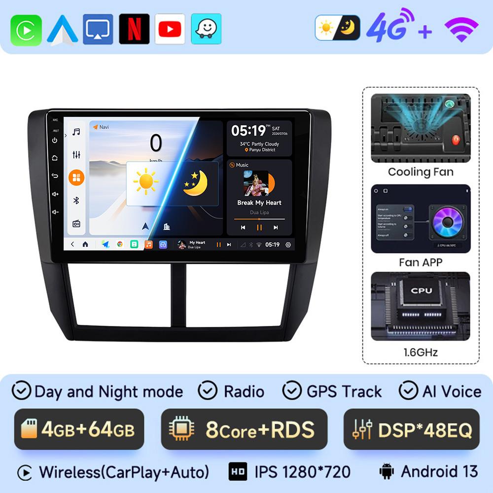 JIUYIN Android 13 Carplay Car Radio для Subaru Forester 3 SH 2007-2013 для Impreza GH GE 2 Din мультимедийный проигрыватель 2 din головное устройство