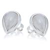 [R0789] - Silver 'Meghan' Silver Moonstone Earrings (rhodium-plated) - 12x8 Mm