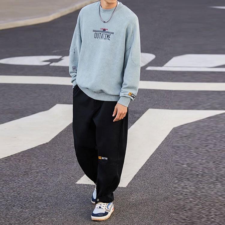 Li Ning X Universal Pictures Back To The Future Series 3D Letter Print Свитер-толстовка унисекс свитшот Синий AWDRA99-3