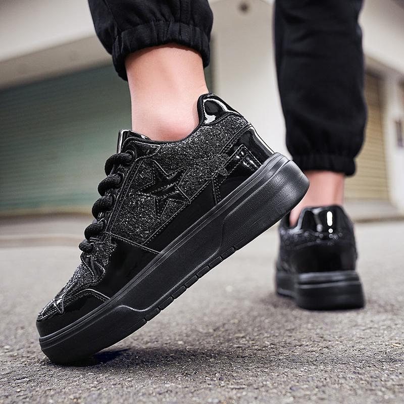 Модные блестящие золотые кроссовки унисекс со звездами на платформе дизайнерская роскошная обувь для мужчин и женщин повседневная уличная обувь для хип-хопа для мужчин