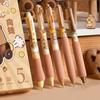 5pcs Capybara Gel Pens Set Cute Cartoon Soft Holding 0.5mm Ballpoint Black Color Ink for Writing