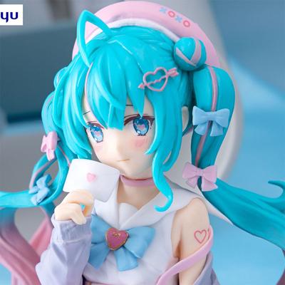 Новая аниме фигурка Хацунэ Мику Розовый сакура сидячая поза ПВХ Фигурка действия модель игрушка украшение коллекция подарки