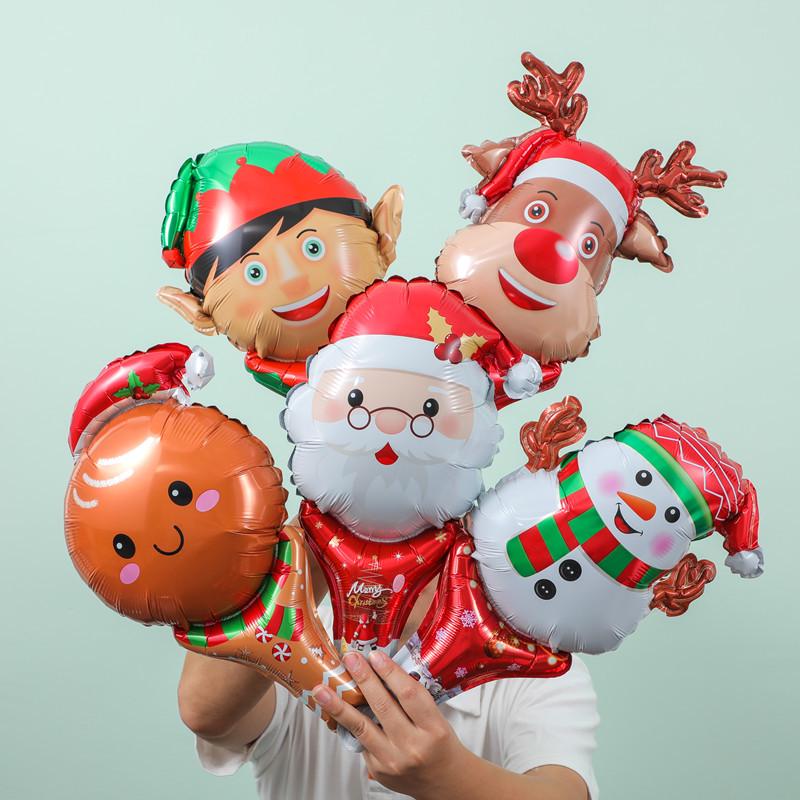 Christmas Hat & Balloon Headdress: Snap Bracelet, Flag, & Flower Pendant Set