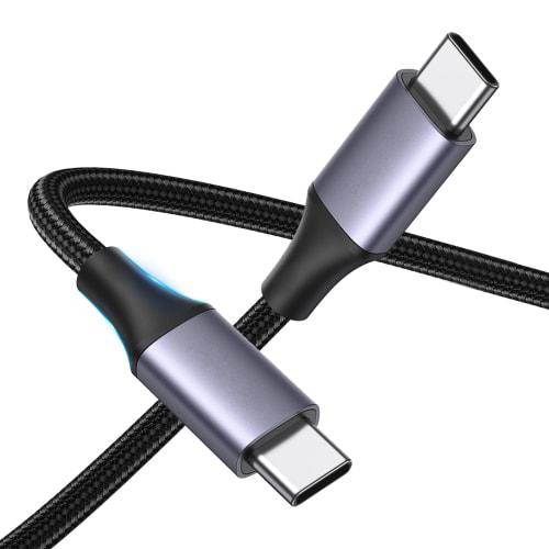 Кабель USB Type C USB-C на USB-C 100 Вт PD совместимый сверхбыстрая зарядка предотвращение отключения зарядный кабель Type C сверхпрочный неспутывающийся кабель