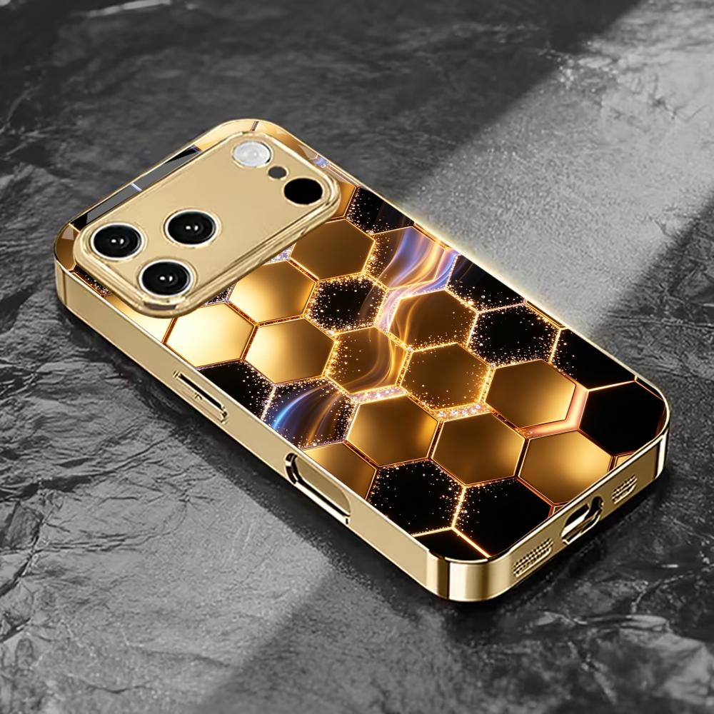Роскошный черный и золотой чехол для телефона funda iphone для iPhone 17 pro max защитное стекло для iPhone 17 16 15 14 13 12pm Pro Plus