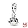 925 Silver Chameleon Beads Firefly Charms for DIY Jewelry Making Women Bracelet Gift 100% 