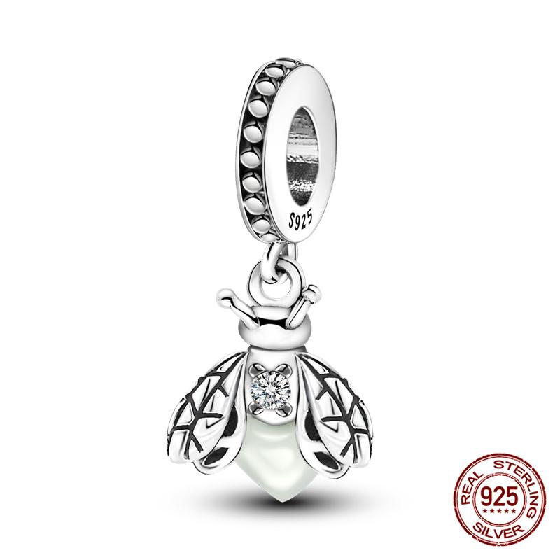 925 Silver Chameleon Beads Firefly Charms for DIY Jewelry Making Women Bracelet Gift 100%