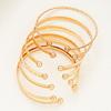 7 Pcs/Set Punk Gold Color Bracelets for Women Streetwear Goth Heart Prints Metal Design Open Bangle Fashion Jewelry Gifts 2026