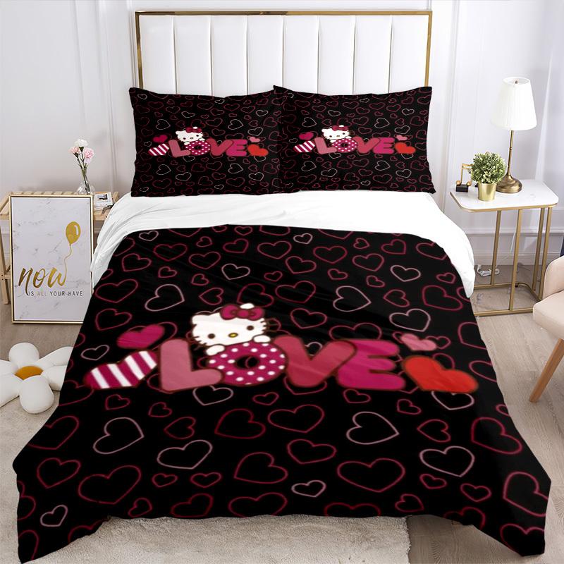 3pcs Hello Kitty Bedding Set: Perfect for Bedroom or Guest Room. Soft and Comfortable with No Core Included yy251009195