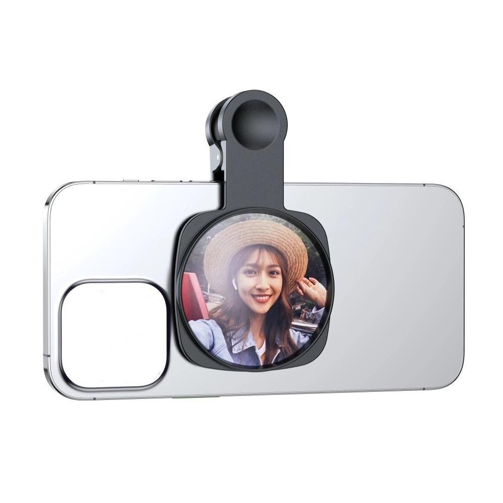 HD Lens Phone Rear Camera Selfie Mirror Clip-on Anti Peeping Mirror Live Streaming