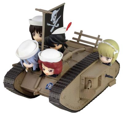 Танковая концовка Peadott Girls Panzer Final Chapter включает в себя 5 покрашенных фигурок Shark Team, полный комплект PD83 и Mk.IV Ver.